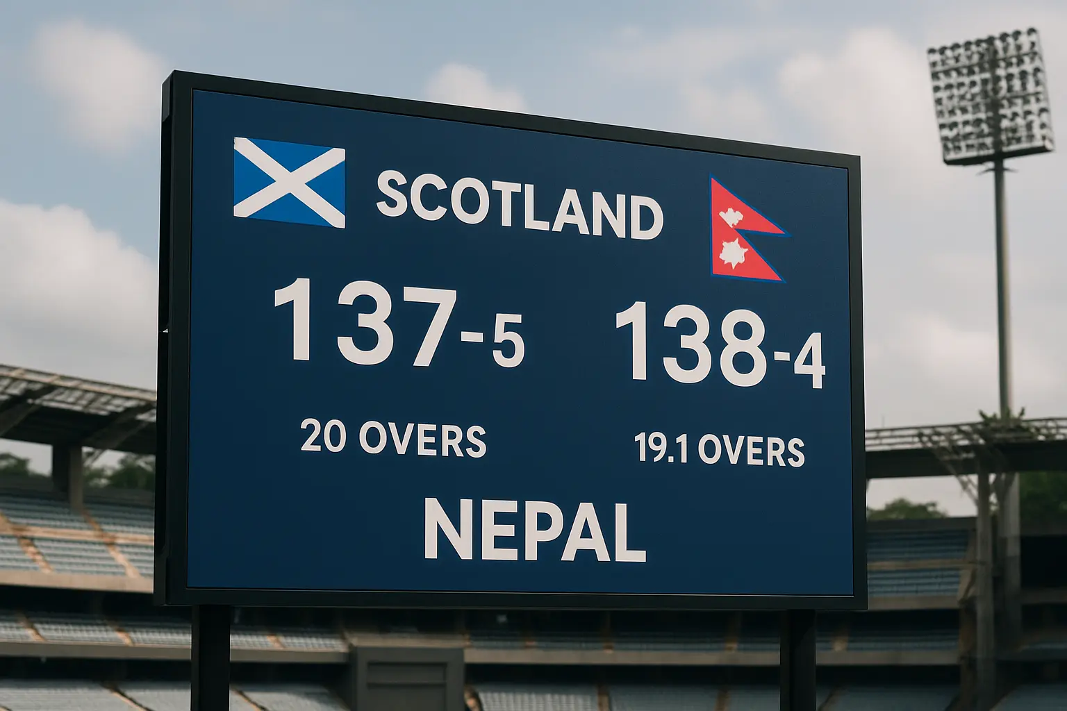 Scotland National Cricket Team vs Nepal National Cricket Team Match Scorecard Highlights from ICC T20 World Cup 2026