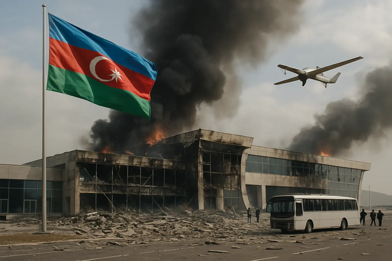 Azerbaijan Condemns Iranian Drone Attacks on Nakhchivan Airport, Injuring Civilians